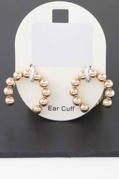 Shiny Beaded Hoop Earrings