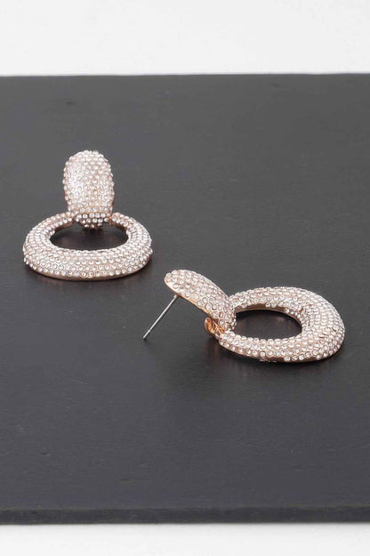 Bejeweled Hoop Drop Earrings