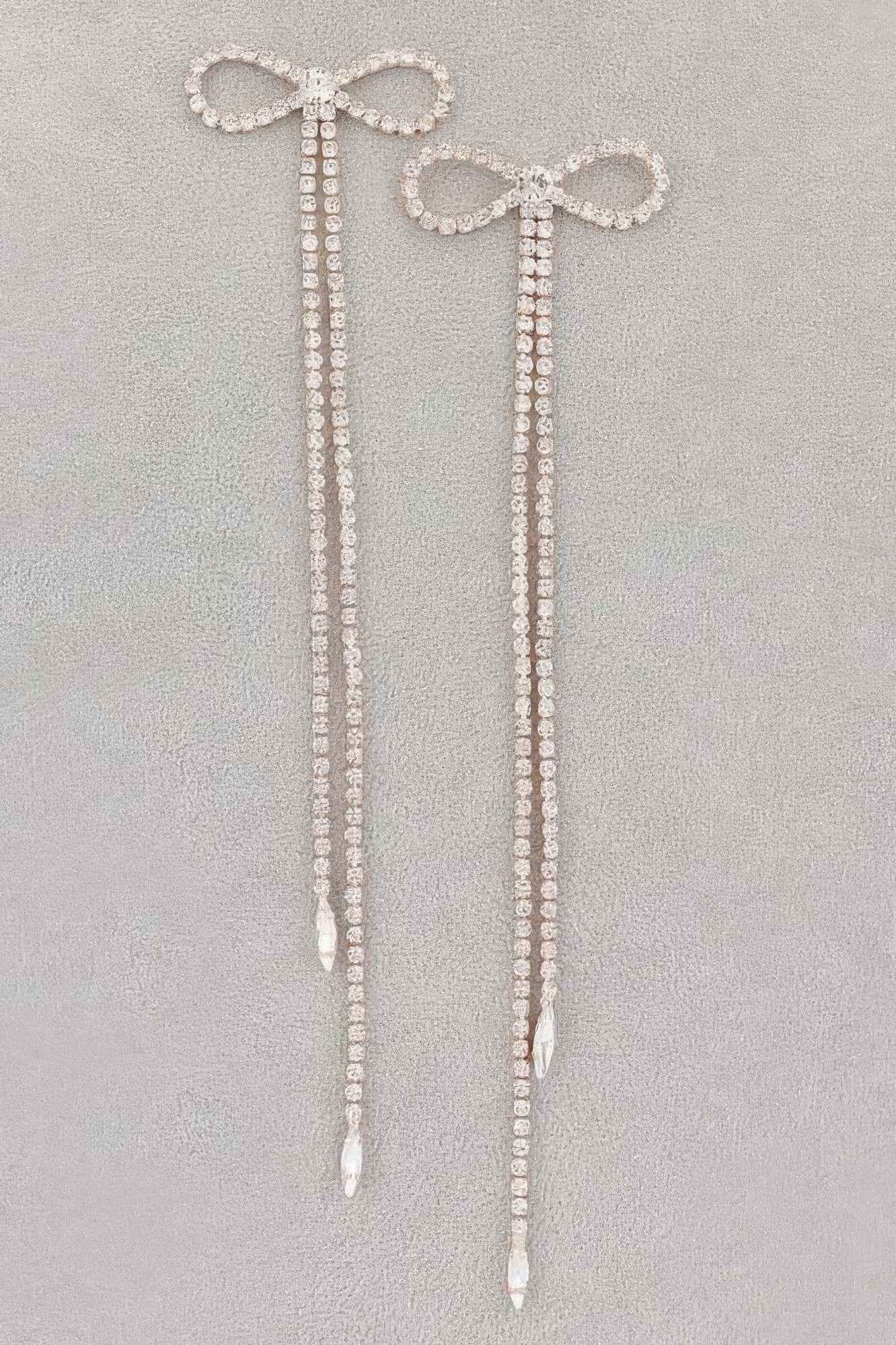 Rhinestone Bow Fringe Earring