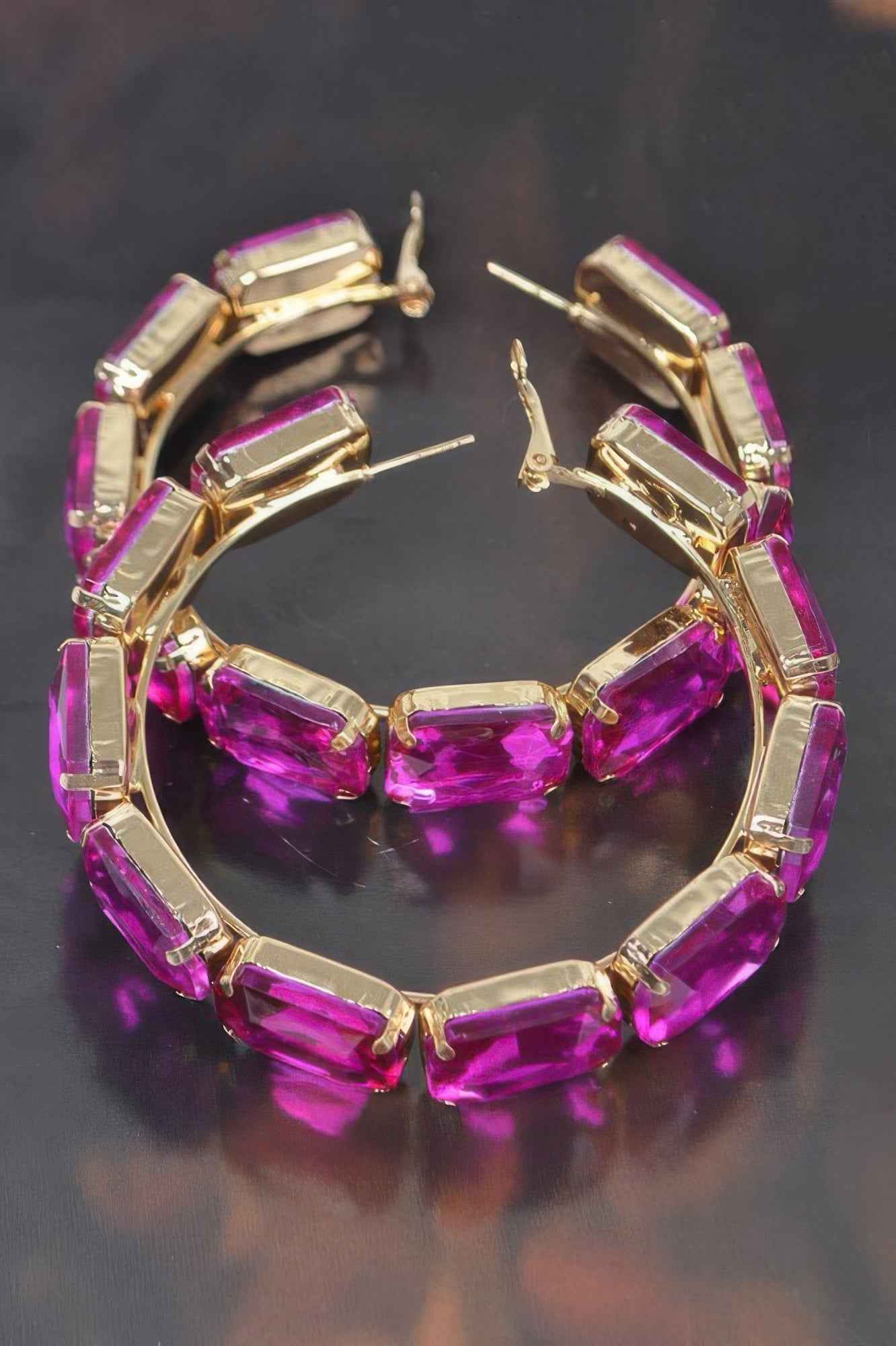 Stone Hoop Earring