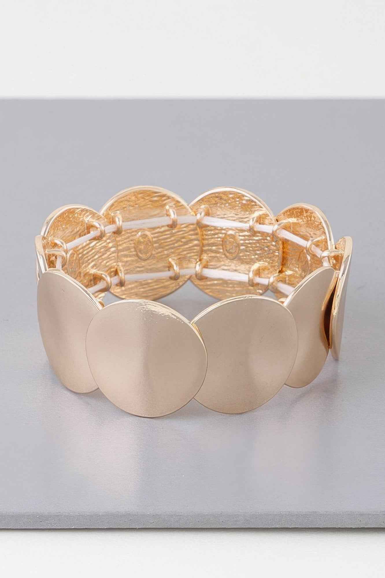 Shiny Flat Disc Plate Bracelet