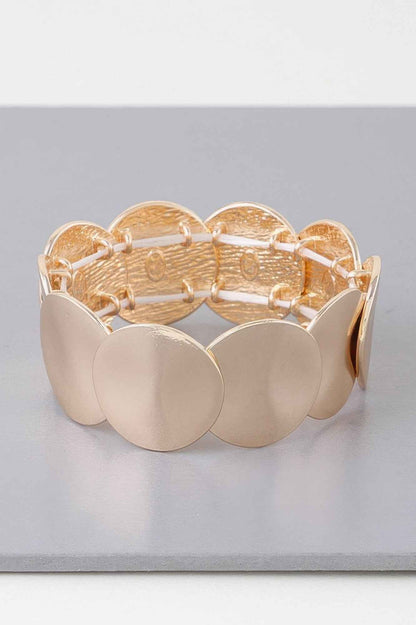 Shiny Flat Disc Plate Bracelet