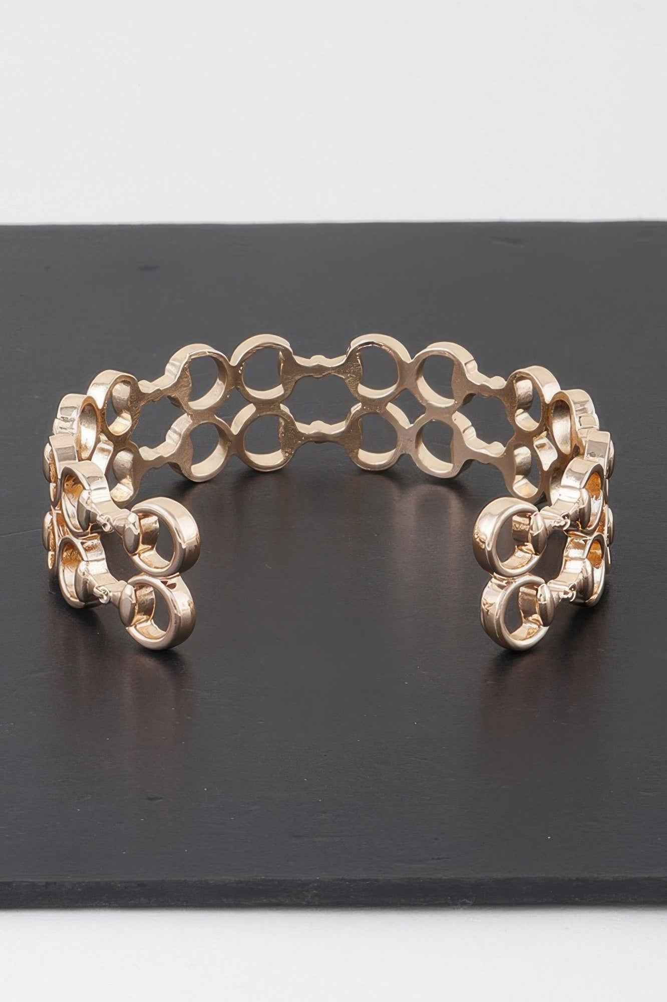 Welded Ring Chain Cuff Bracelet