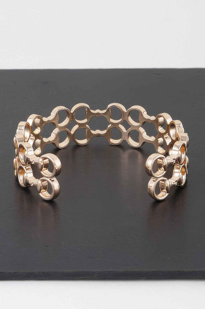 Welded Ring Chain Cuff Bracelet