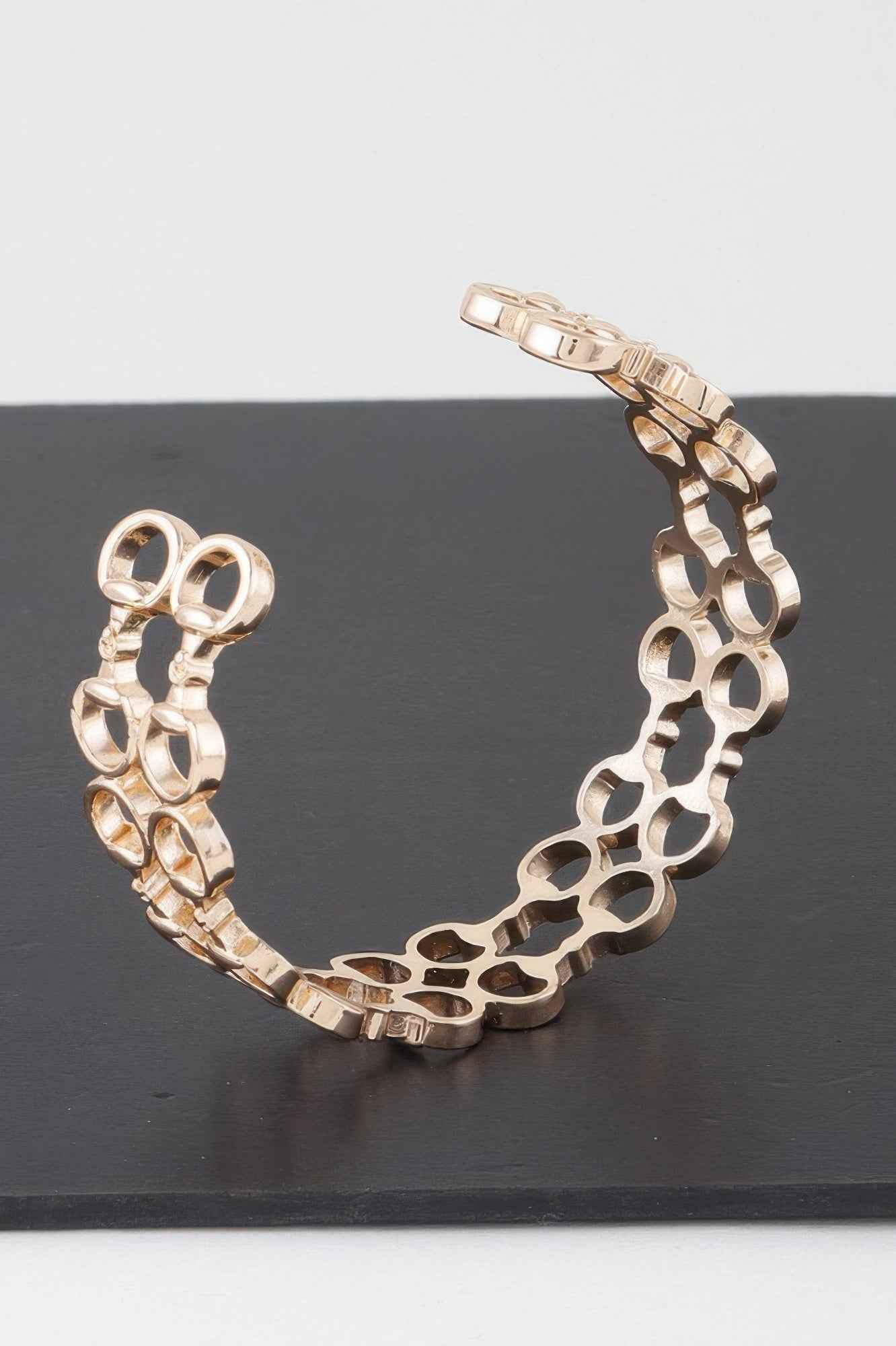 Welded Ring Chain Cuff Bracelet