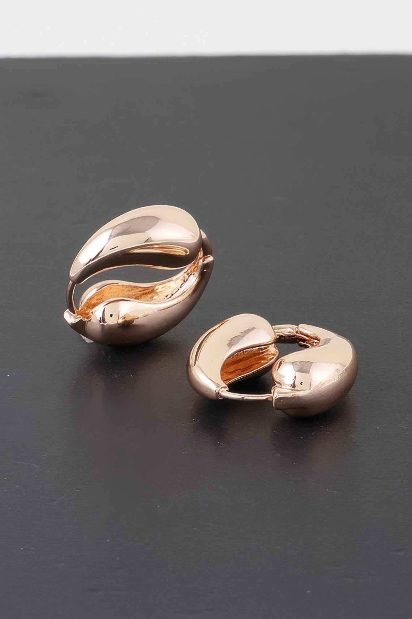 Shiny Yin N Yang Hoop Earrings