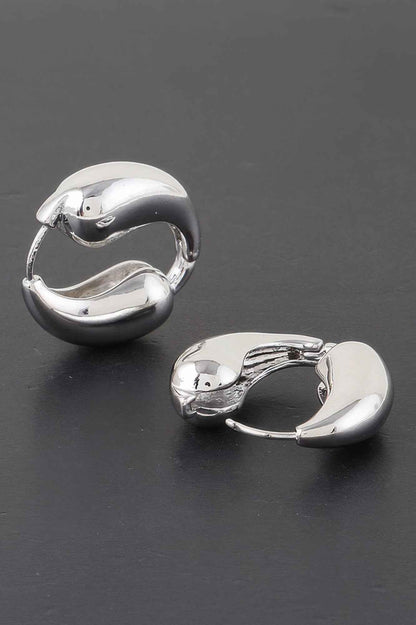 Shiny Yin N Yang Hoop Earrings