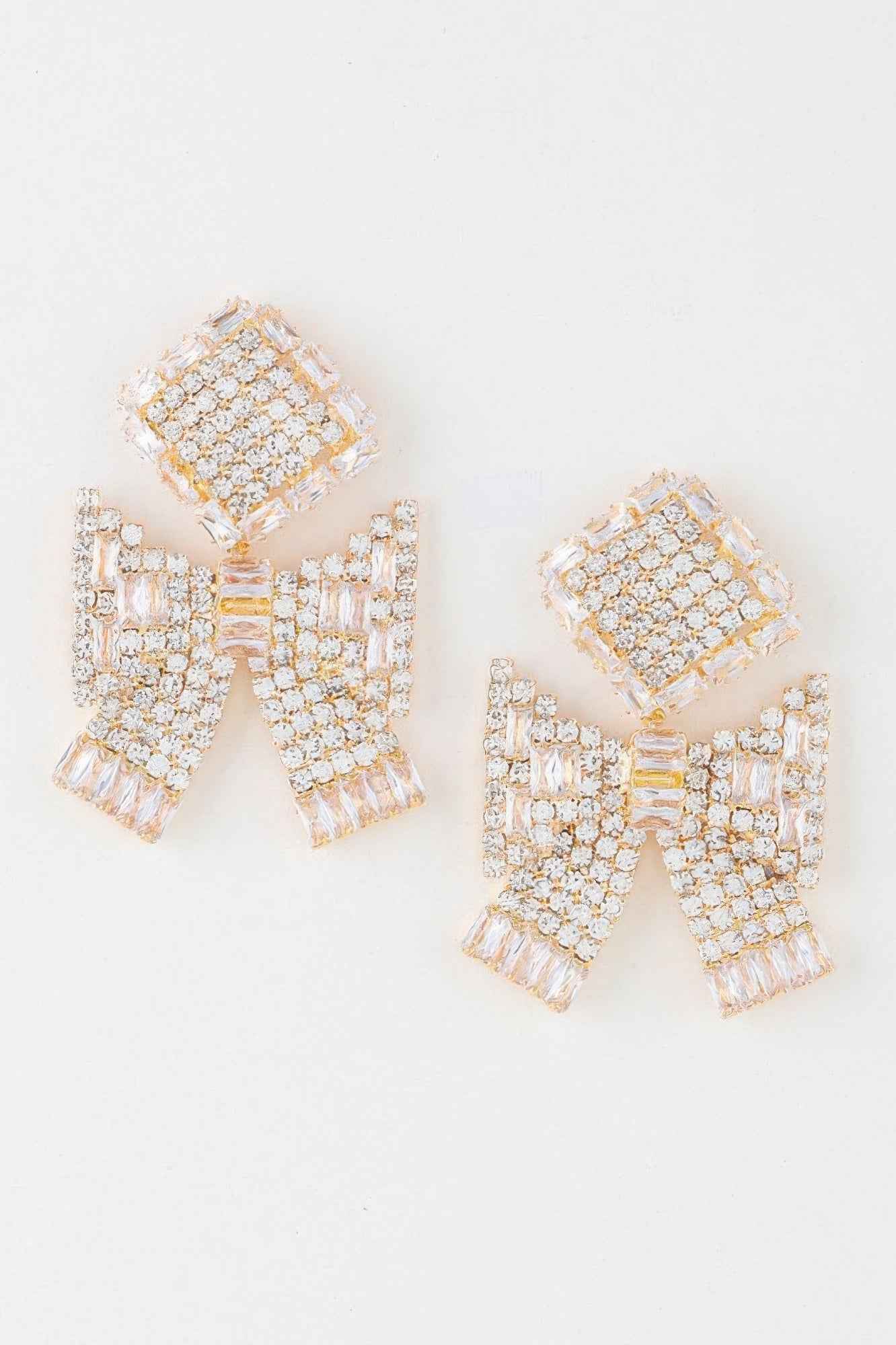 Elegant Bow Rhinestone Earrings