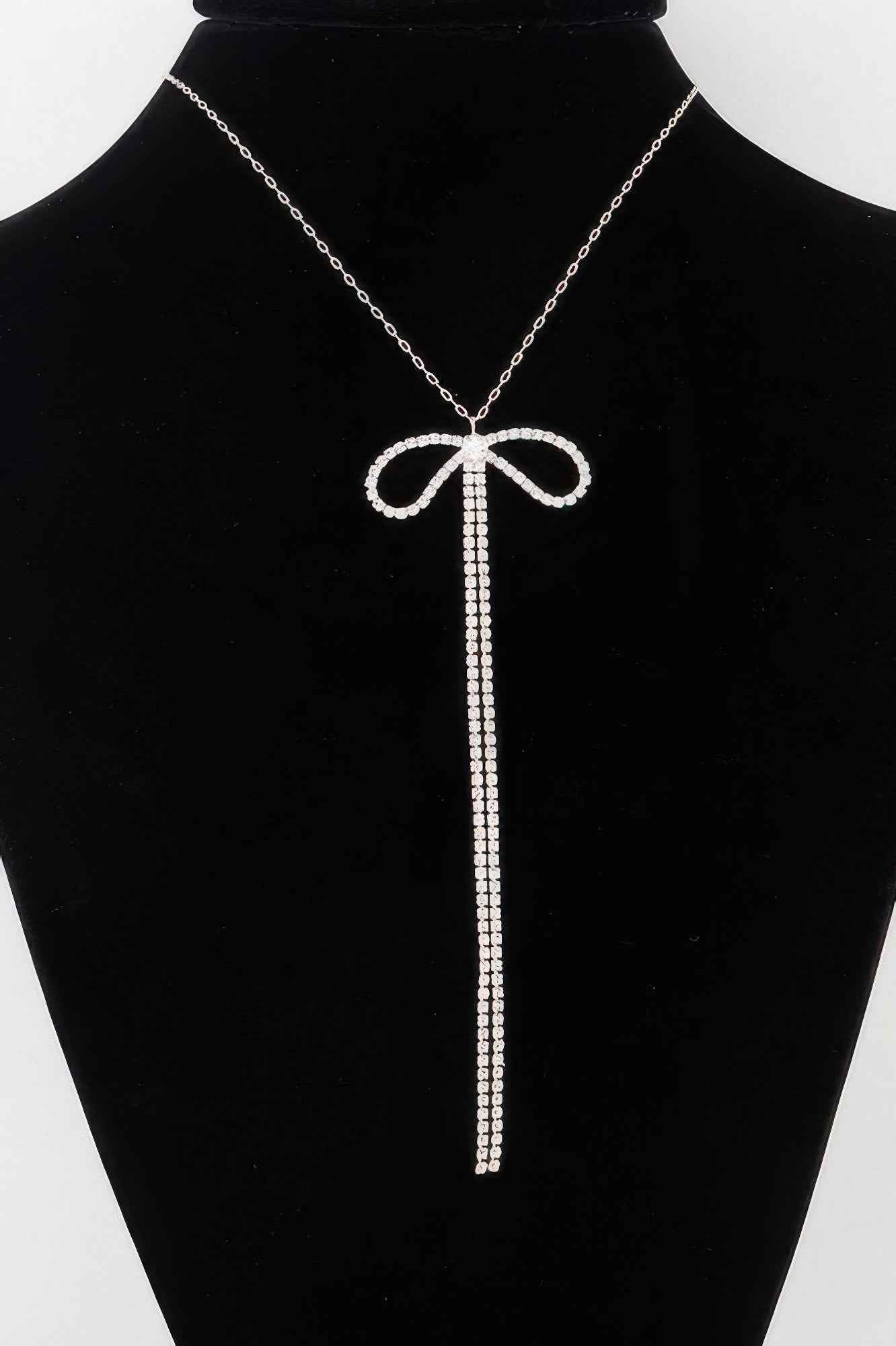 Rhinestone Bow Necklace