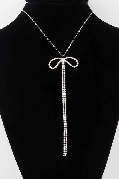 Rhinestone Bow Necklace