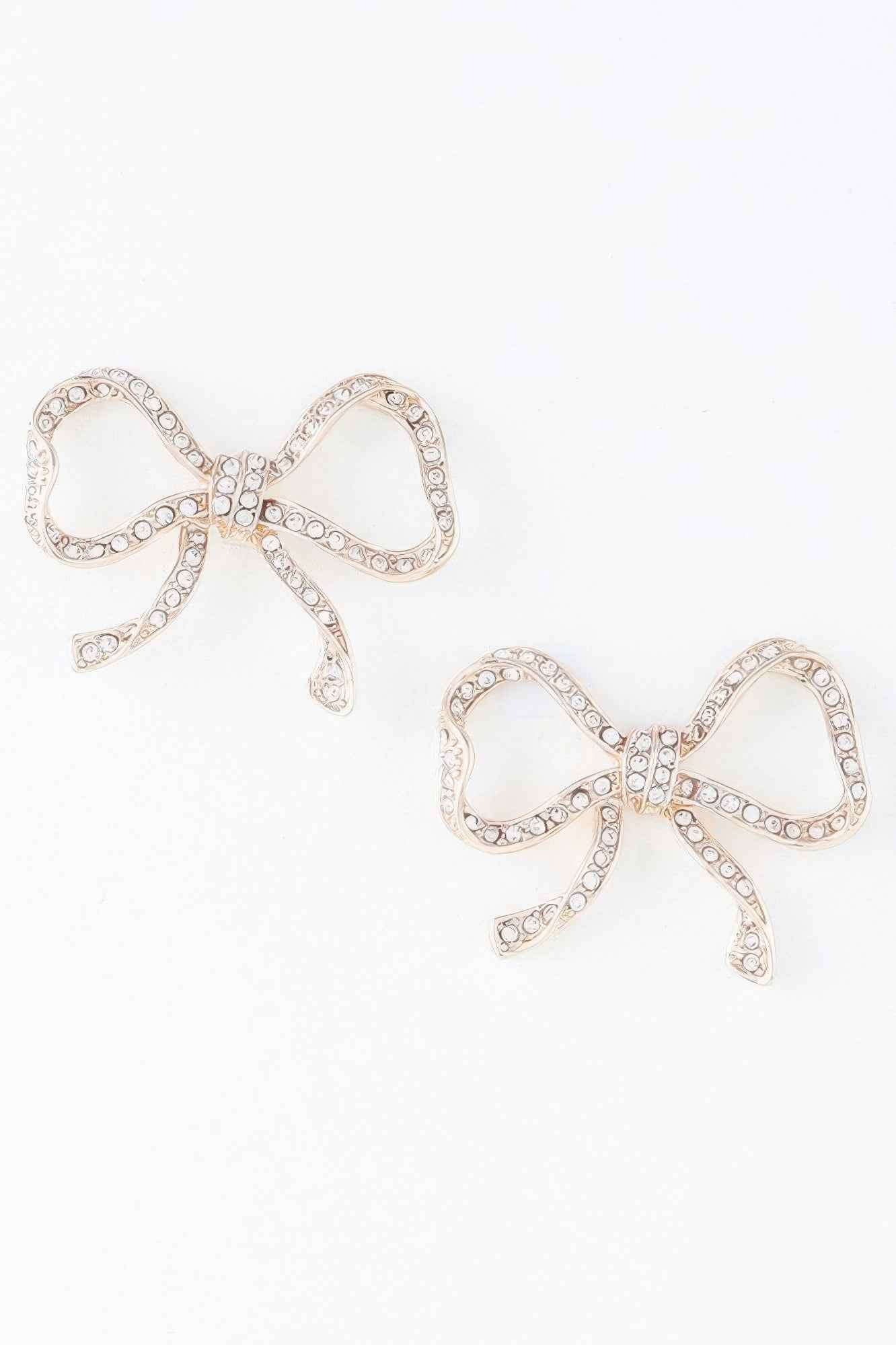 Rhinestone Bow Earrings