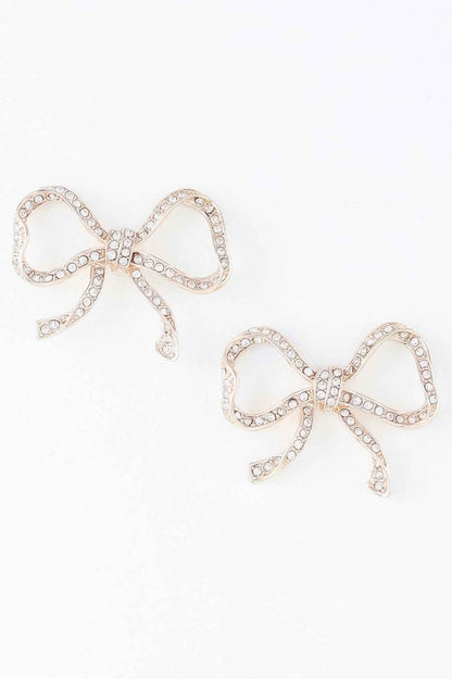 Rhinestone Bow Earrings