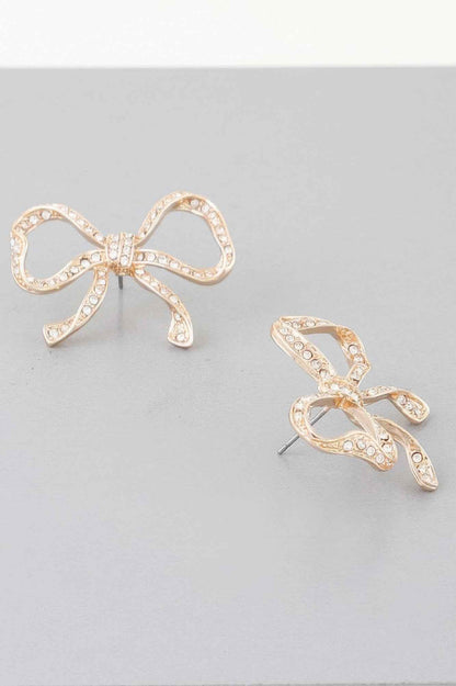 Rhinestone Bow Earrings