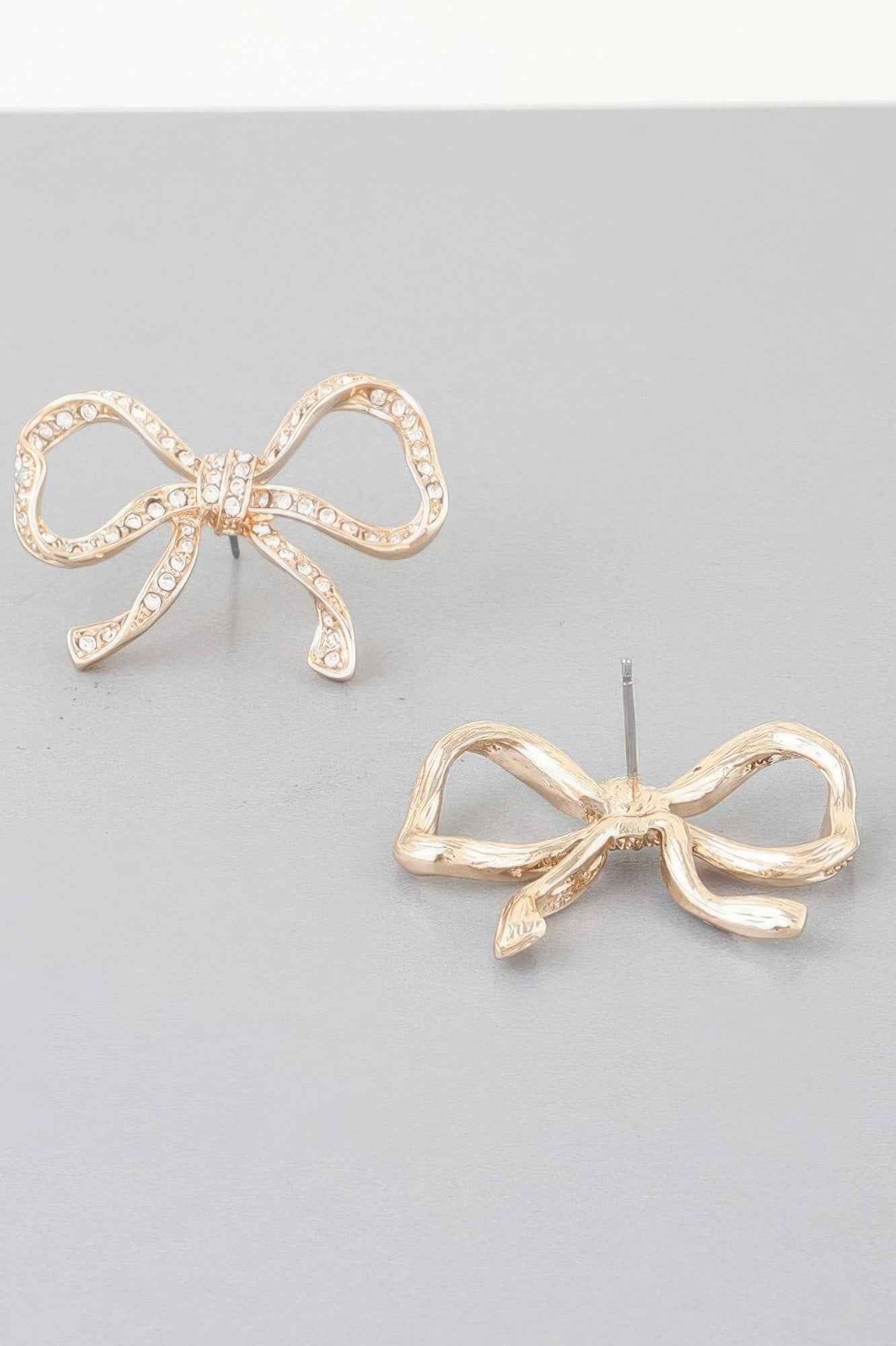 Rhinestone Bow Earrings