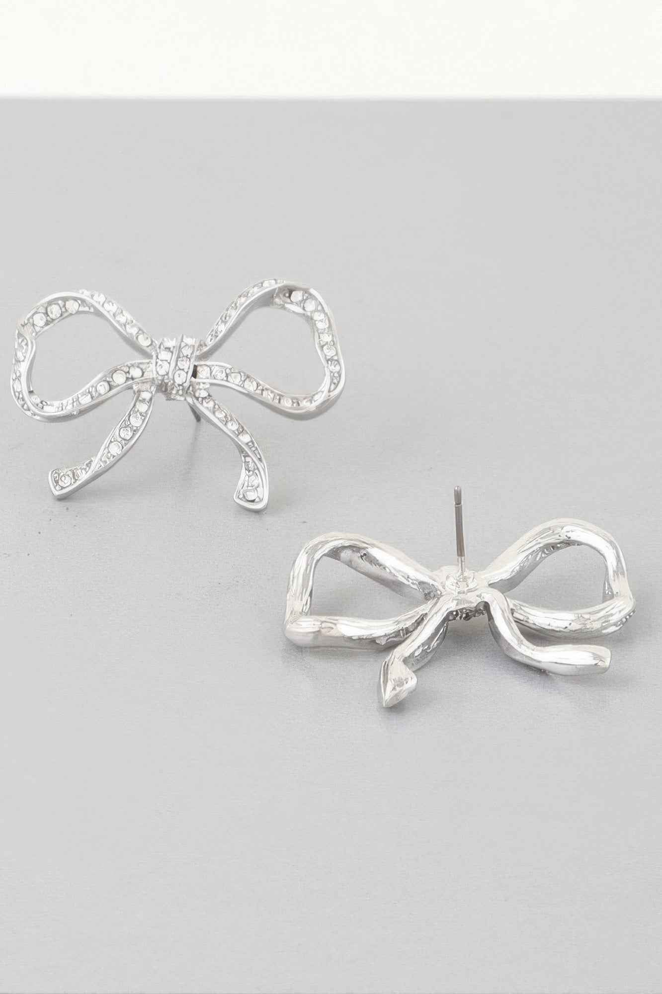 Rhinestone Bow Earrings