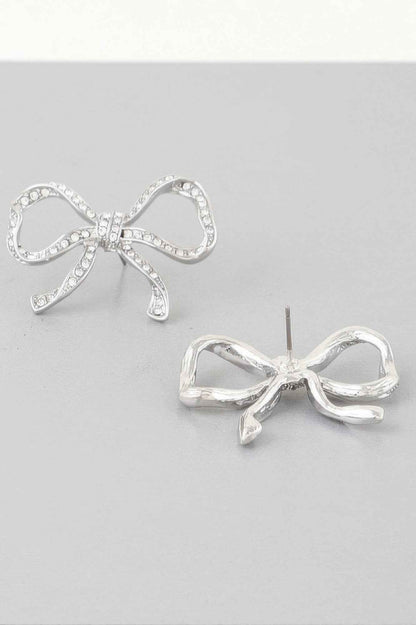 Rhinestone Bow Earrings