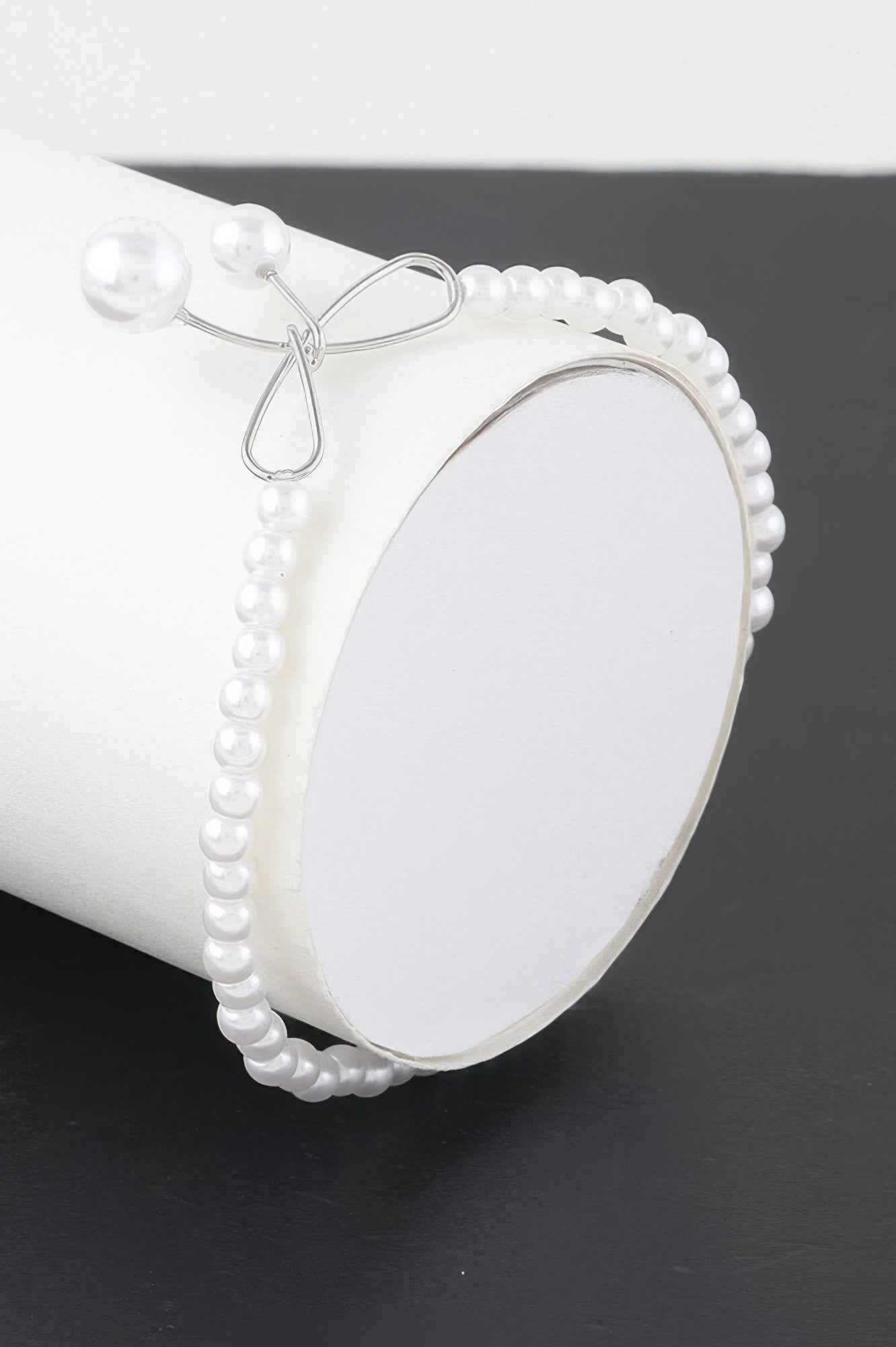 Faux Pearl Bow Bracelet