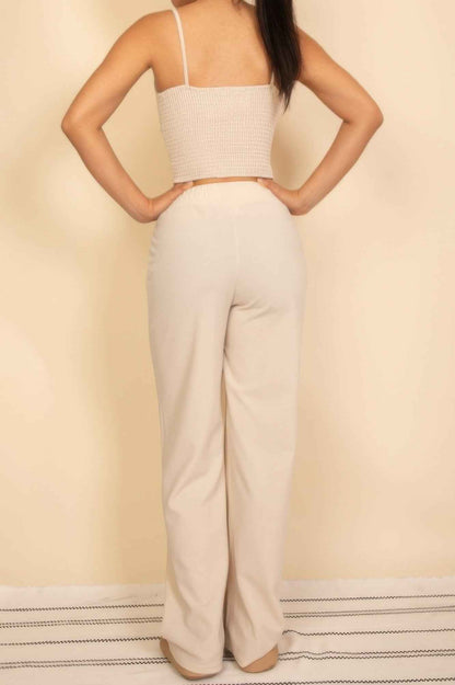 Spaghetti Strap Bralette Top & Wide Leg Pants Set