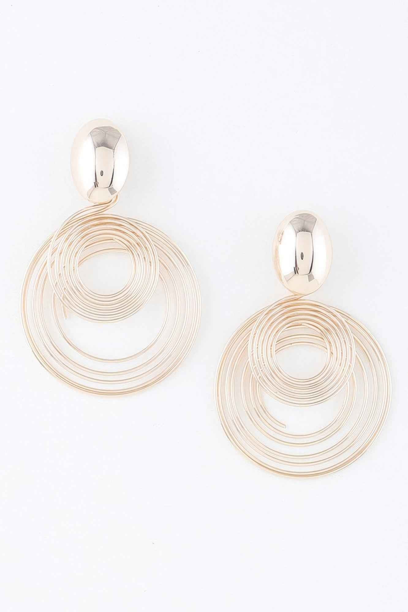 Multi Modern Delicate Spiral Drop Earrings