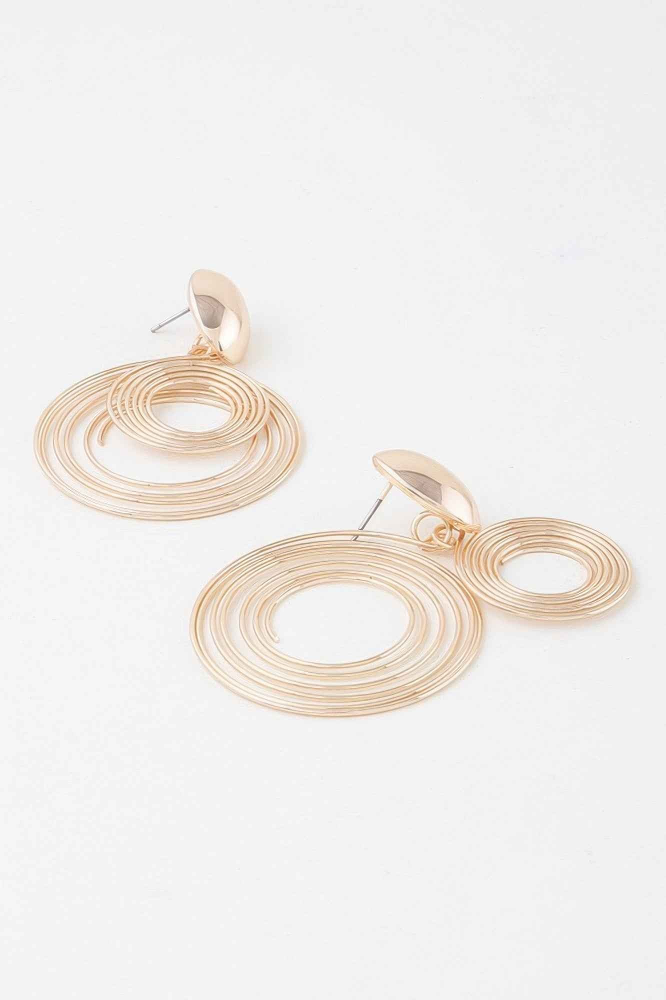 Multi Modern Delicate Spiral Drop Earrings