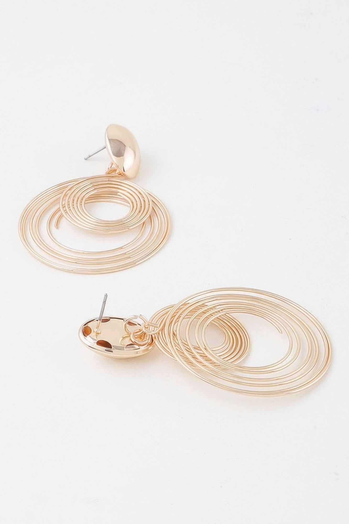 Multi Modern Delicate Spiral Drop Earrings