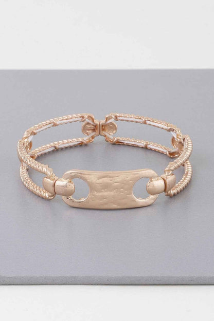 Multi Shiny Twisted Plate Cuff Bracelet