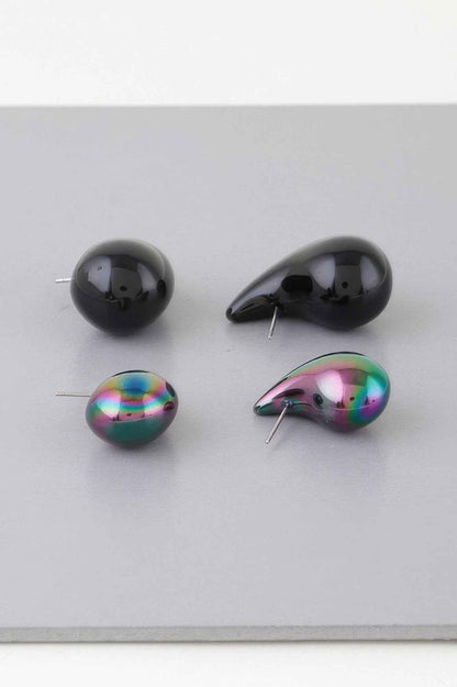Multi Bulky Crescent Hoop Earrings Set