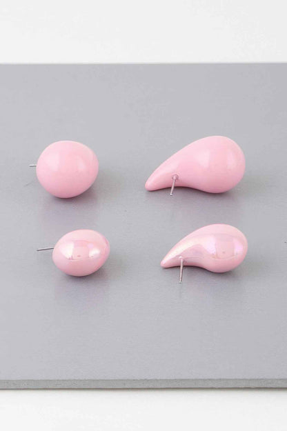 Multi Bulky Crescent Hoop Earrings Set