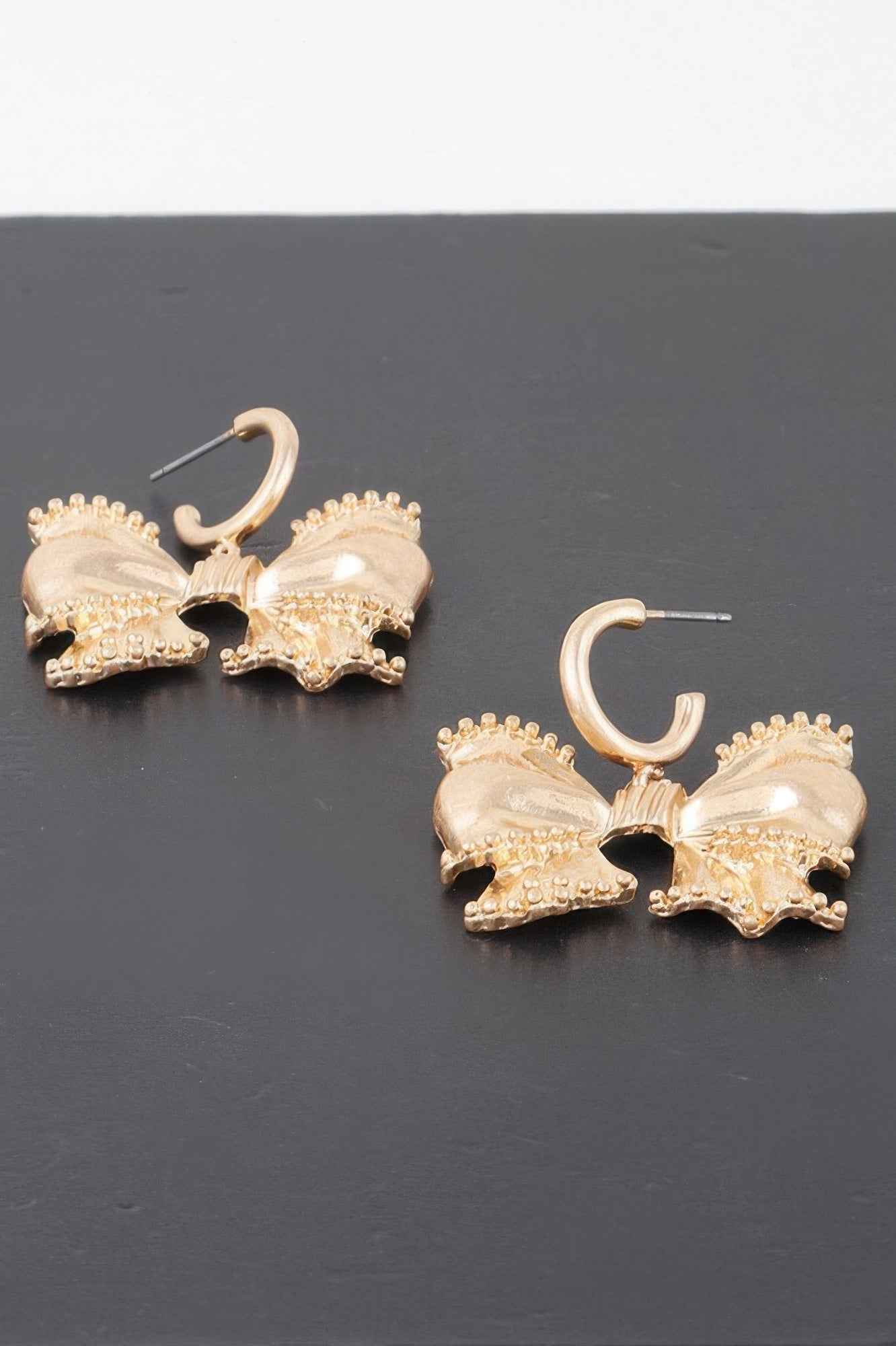Beaded Ribbon Dangle Earrings