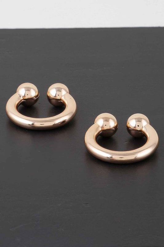 Horn Bolt Hoop Earrings
