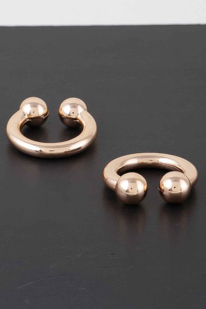 Horn Bolt Hoop Earrings
