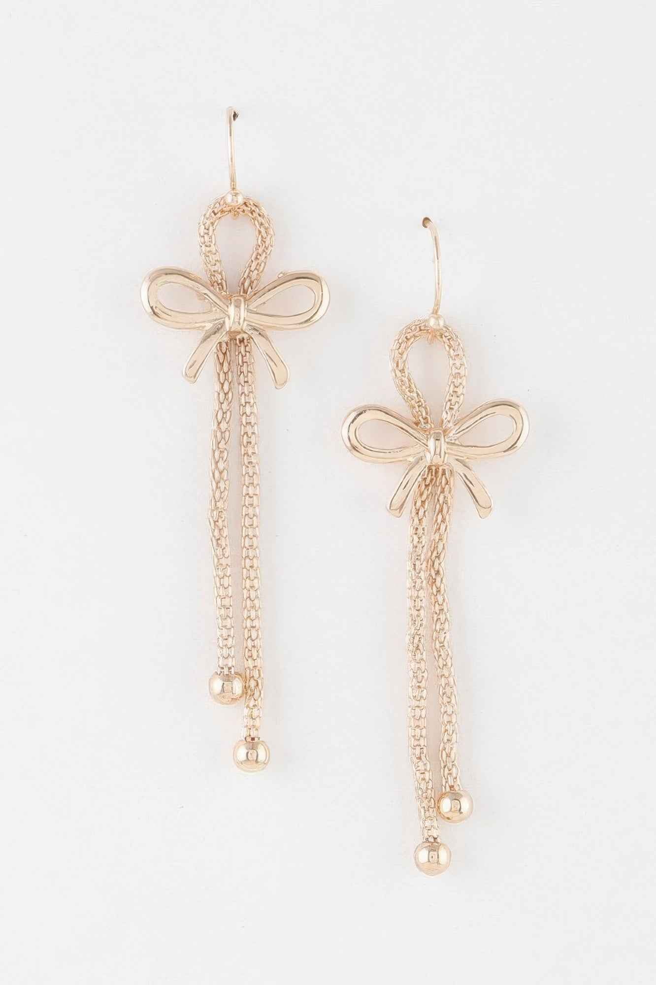 Box Chain Ribbon Earrings