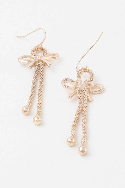 Box Chain Ribbon Earrings