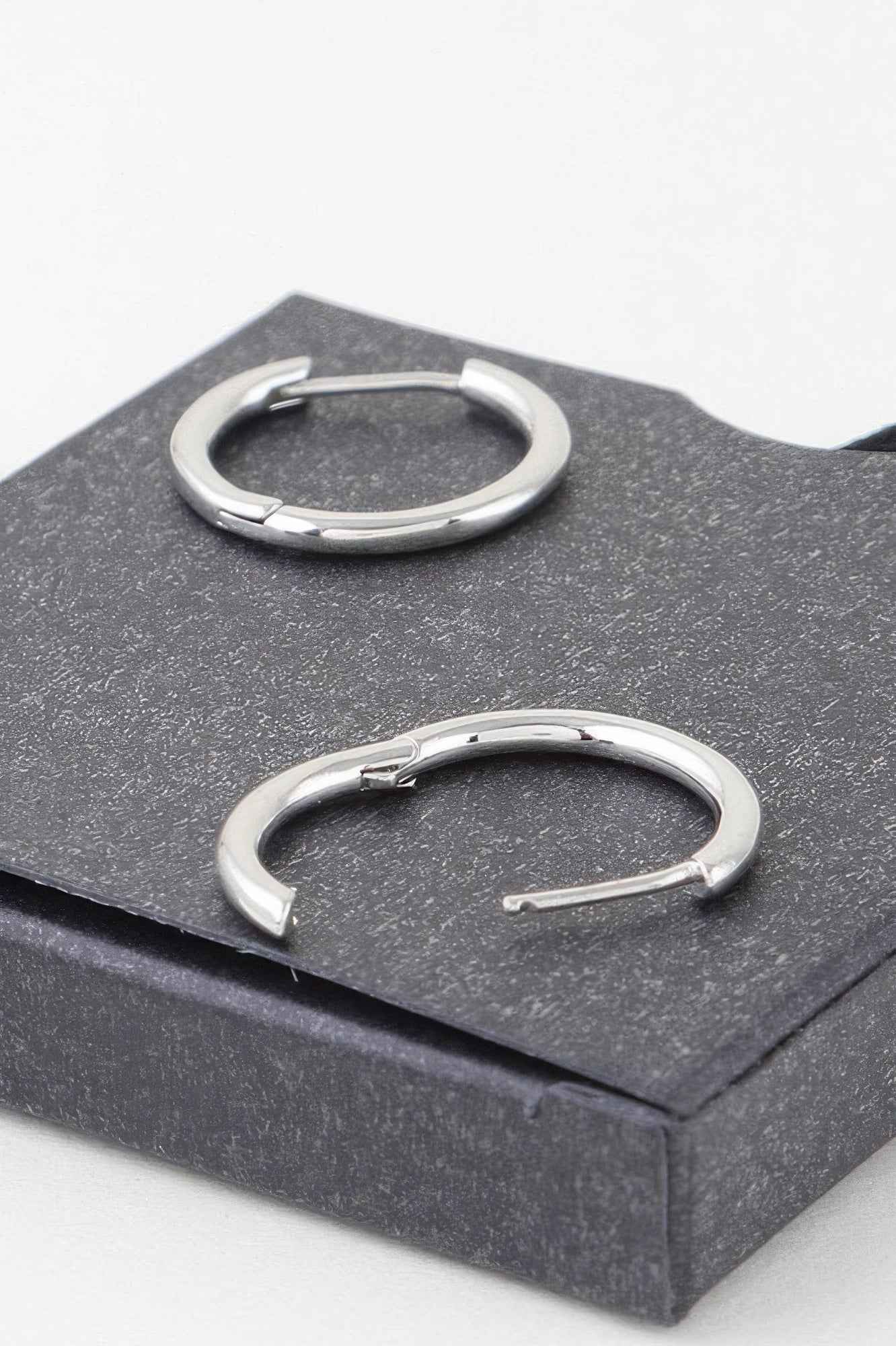Minimal Shiny Clasp Earrings