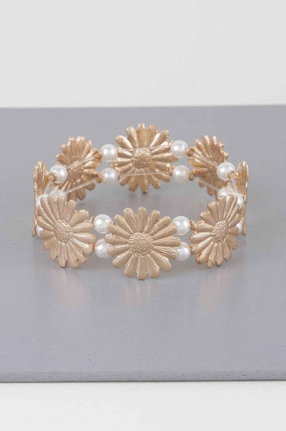 Pearled Sunflower Bracelet