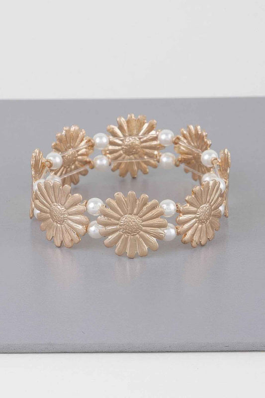 Pearled Sunflower Bracelet
