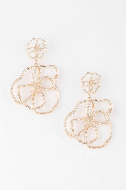 Doodle Flower Drop Earrings