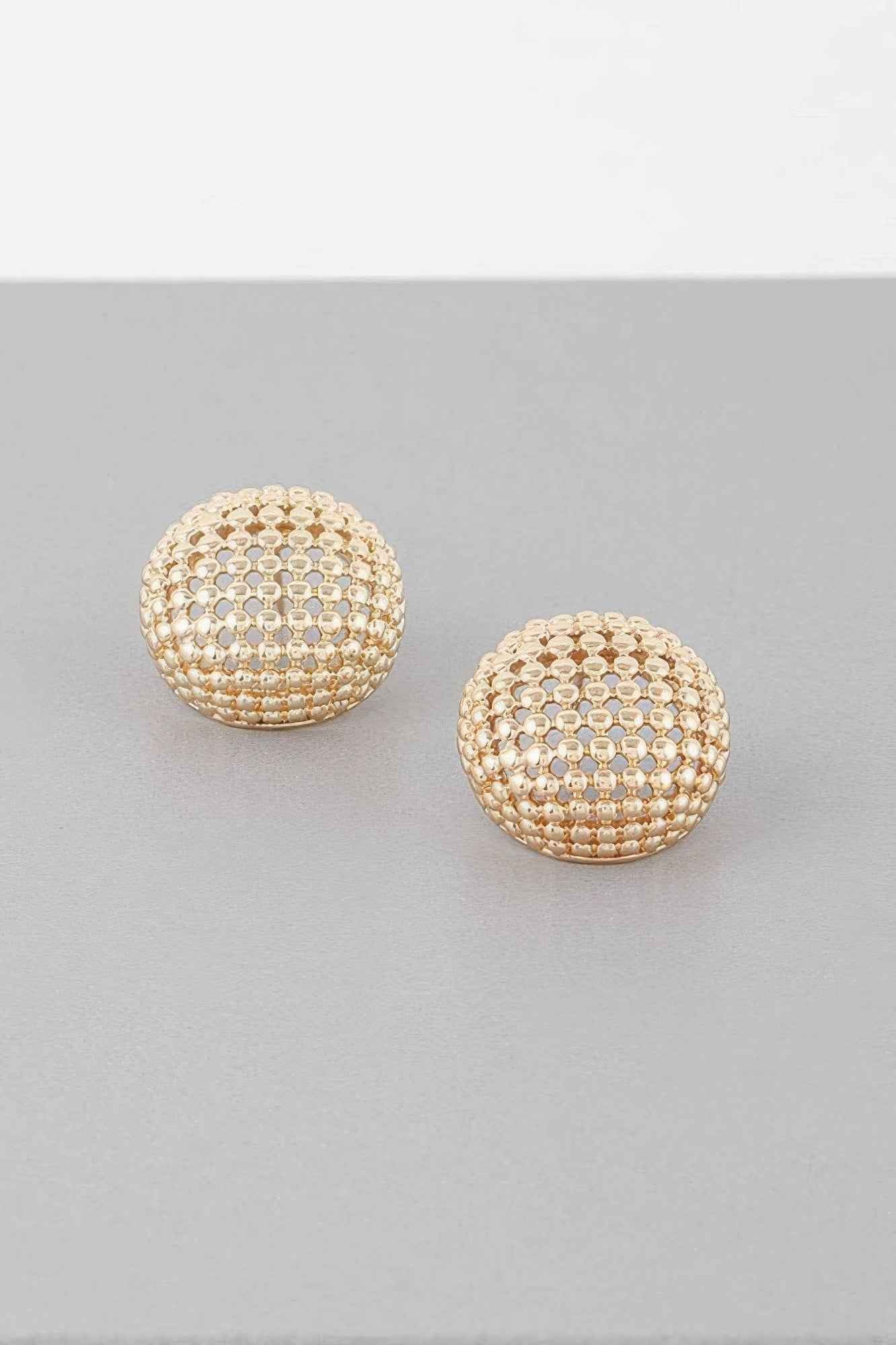 Beaded Dome Stud Earrings