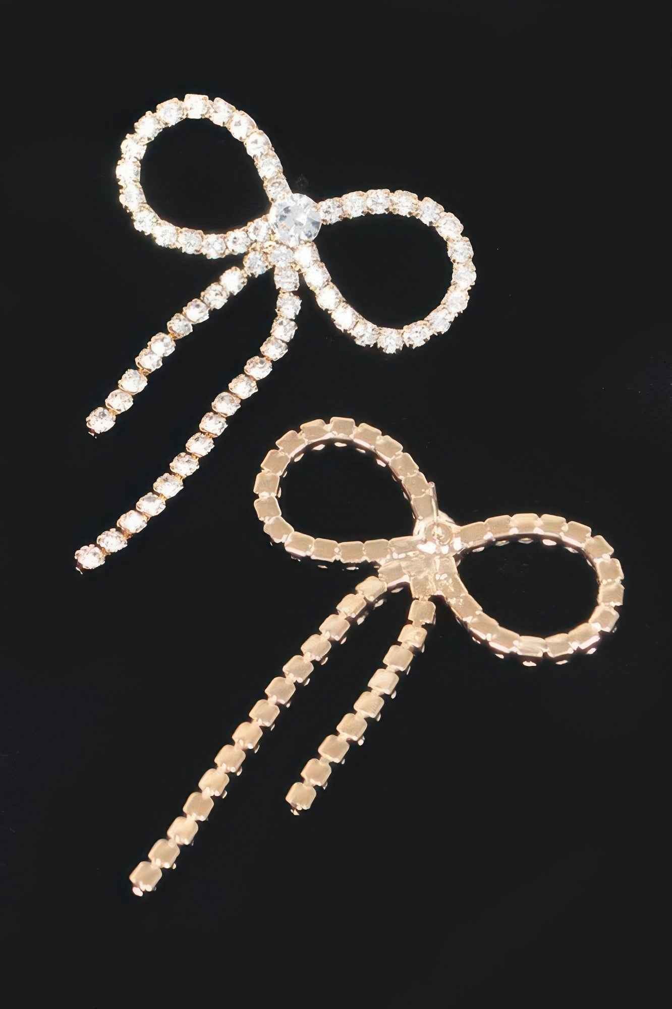 Rhinestone Ribbon Earring