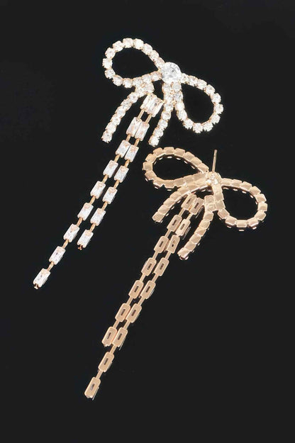 Rhinestone Ribbon Earring