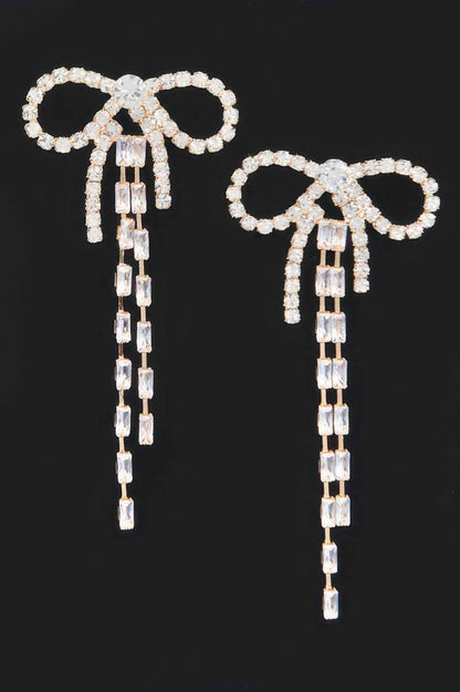 Rhinestone Ribbon Earring