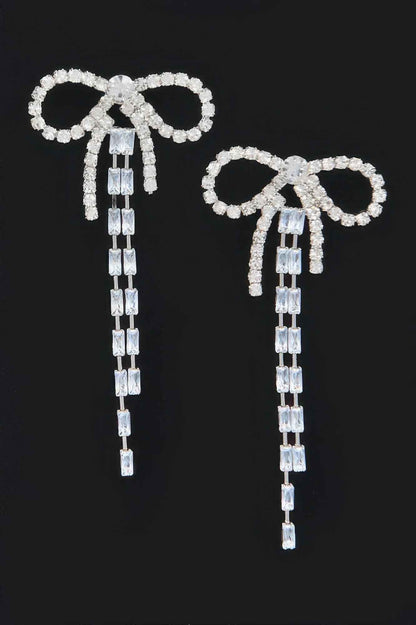 Rhinestone Ribbon Earring