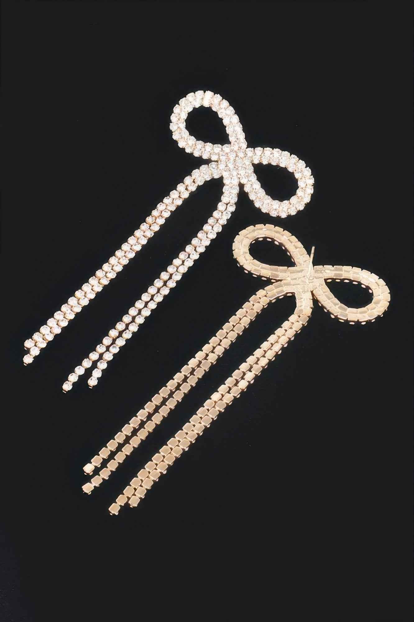 Rhinestone Ribbon Earring