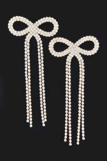Rhinestone Ribbon Earring