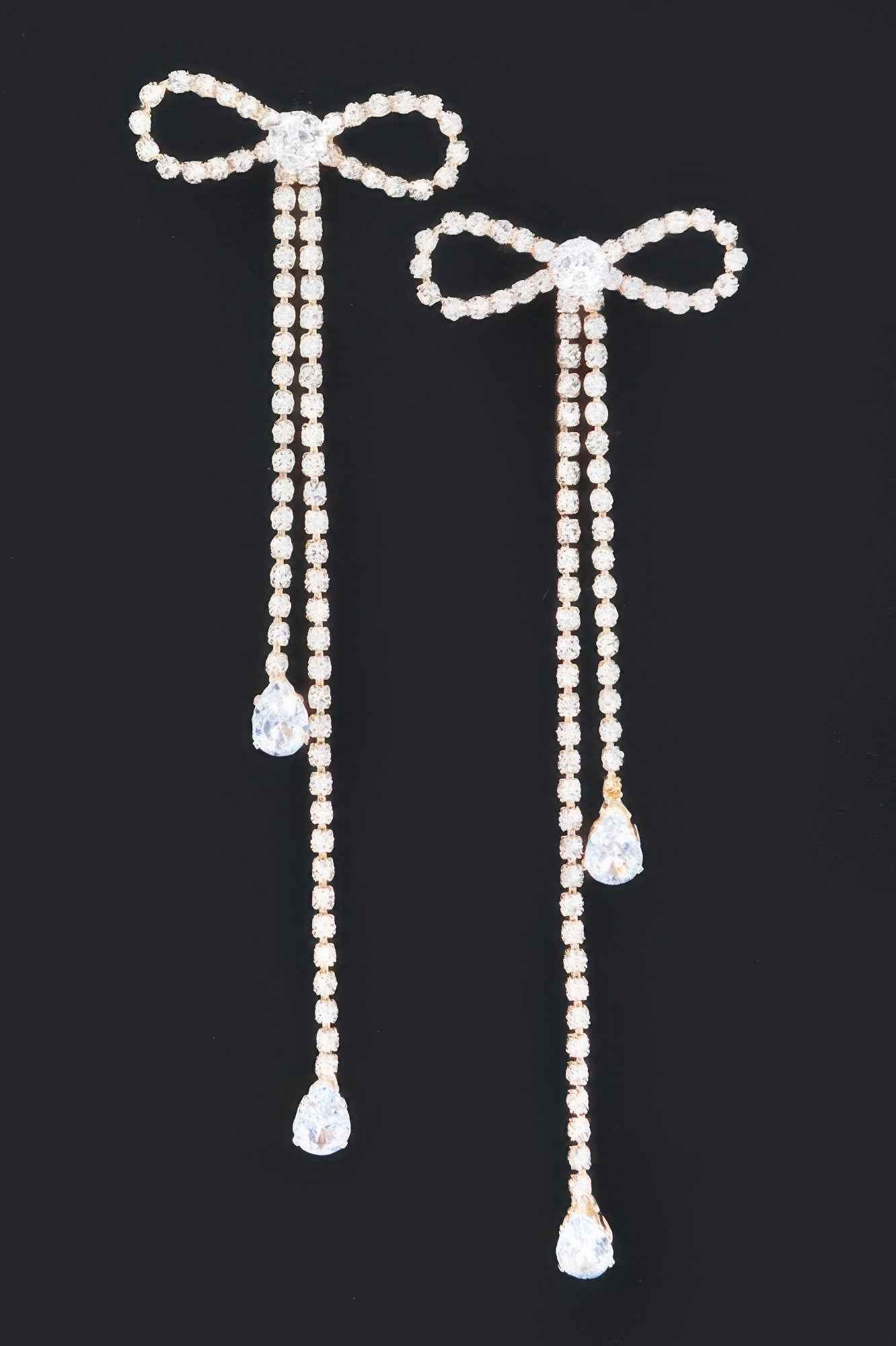 Rhinestone Ribbon Earring