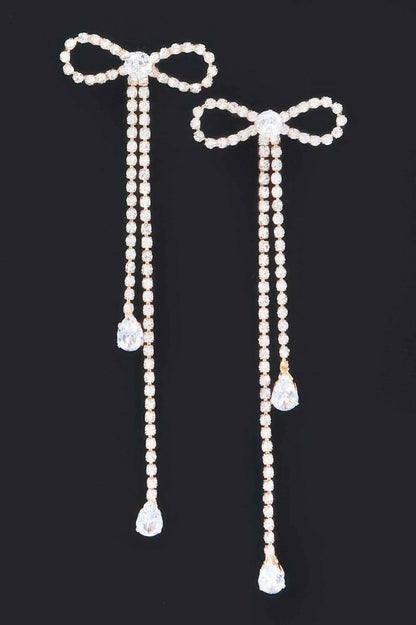 Rhinestone Ribbon Earring