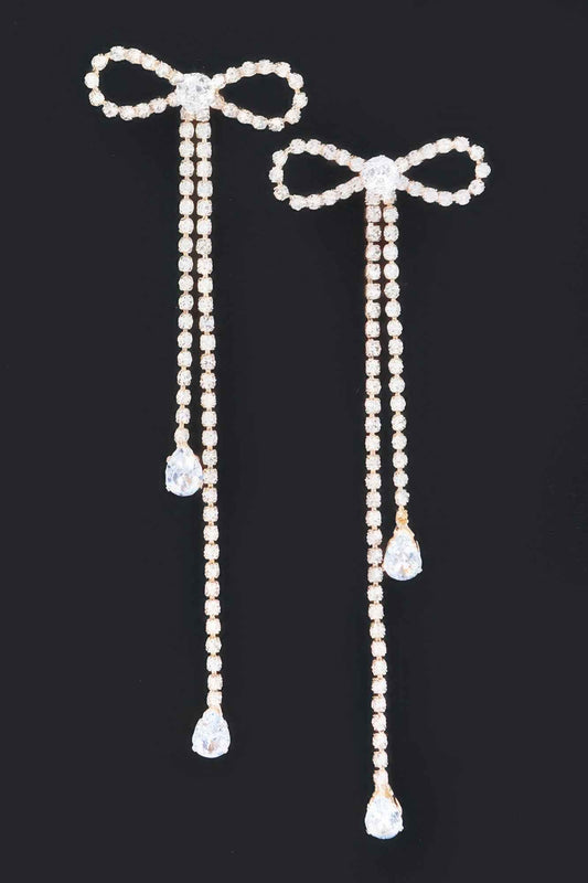 Rhinestone Ribbon Earring