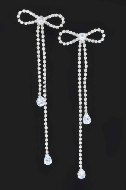 Rhinestone Ribbon Earring