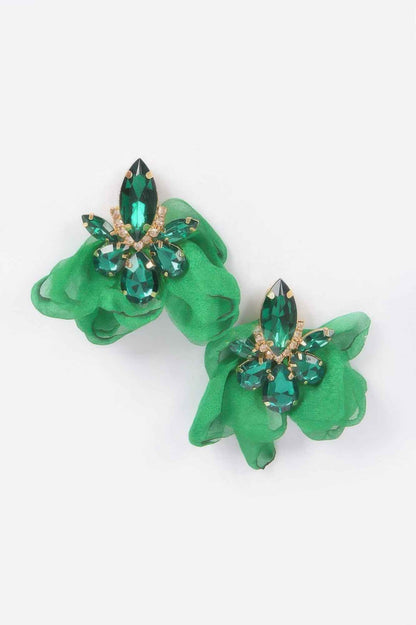 Polyester Flower Dangling Earring