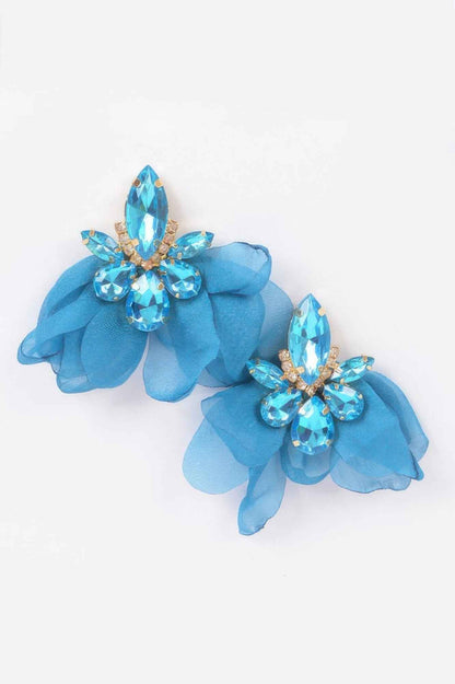 Polyester Flower Dangling Earring